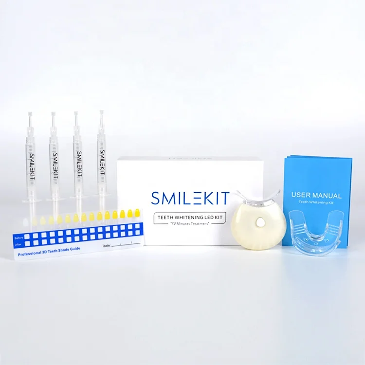 
2021 Best Sell 4 *Gels Led Shell Light Private Logo Home Kit Tooth Whitening 