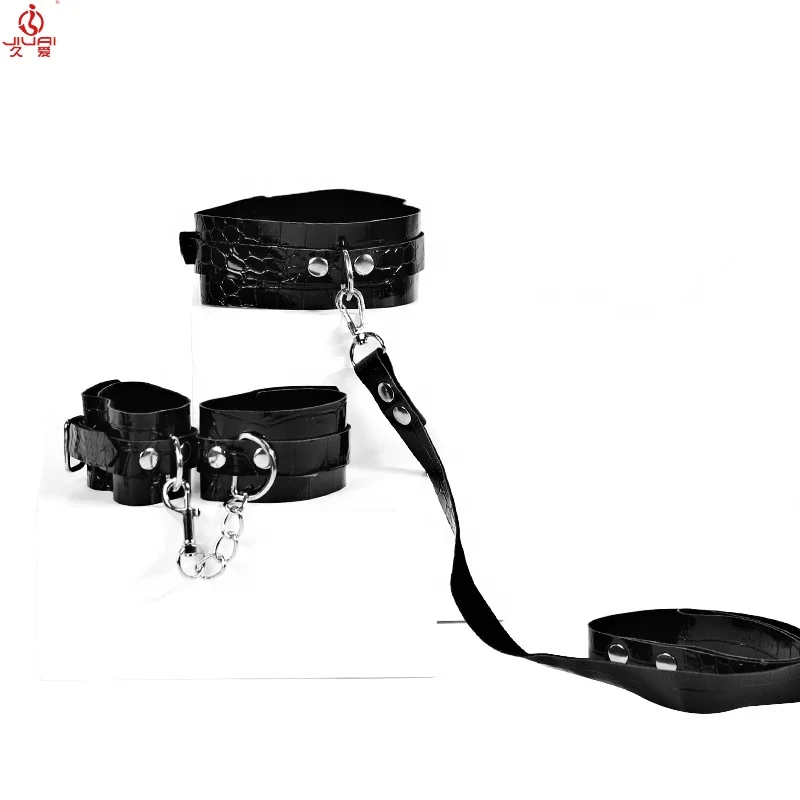 Jiuai Factory Direct Handcuffs Collar BDSM Bed Bondage Set for Adult SM Games