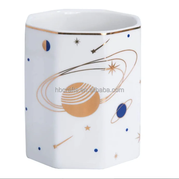 Nordic style ceramic  pen holder cosmetic brush container custom logo