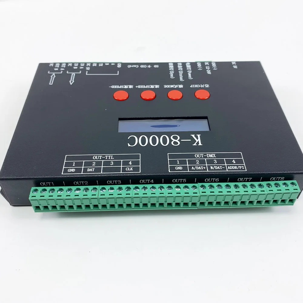 Светодиодный контроллер K8000C SD с 8 выходами и функцией самопрограммирования