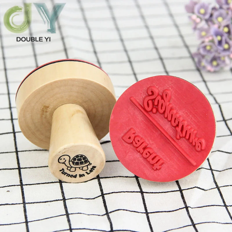 Custom Vintage Animals Flower Embossed Wood Stamp For Scrapbooking Sculpture Wooden Seals for DIY Ceramic Pottery Polymer Clay