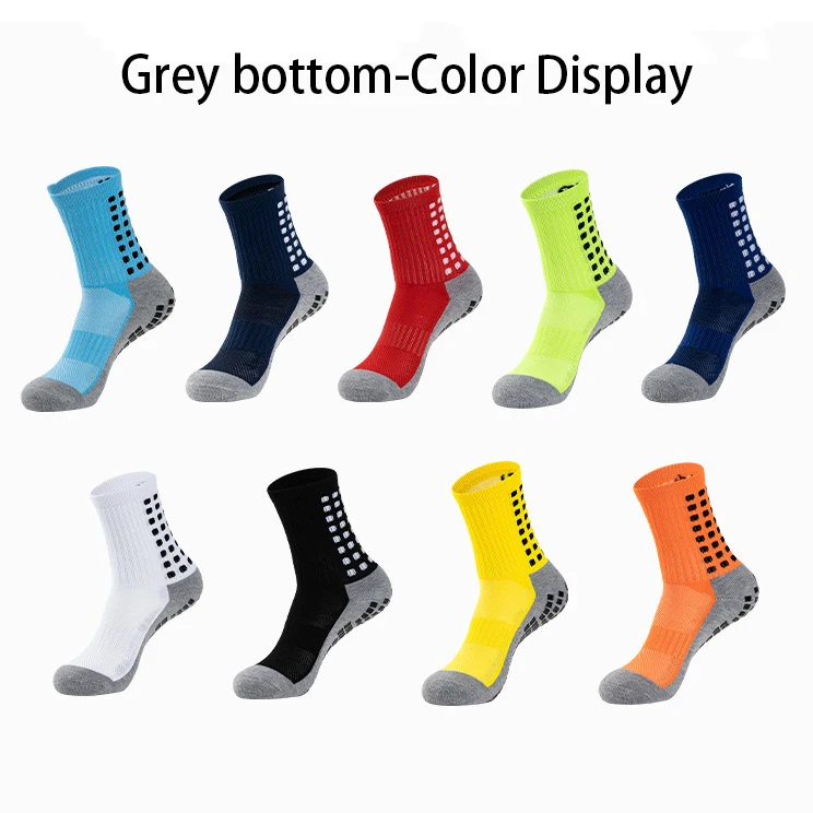 High Quality Professional Football Socks Cushion Bottom Non Slip Antislip Scrunch Soccer Grip Sports Socks