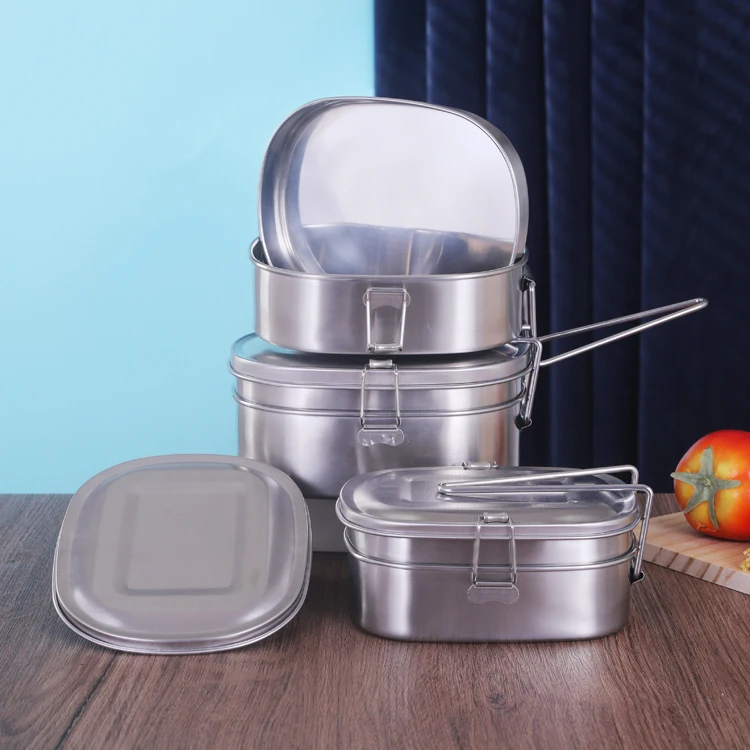 Leakproof metal food packing containers tiffin lunch box stainless steel food containers canteen lunch box