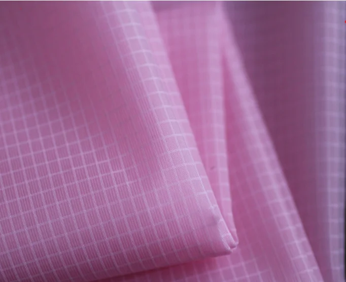 15D nylon double rib-stop ultra-thin  nylon checked skin clothing tent kite  fabric