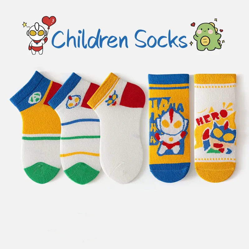 Wholesale Baby Socks 5 Pack Girl Boy Soft Superhero Infant Combed Cotton Cartoon Kids Child Children Cute Sock