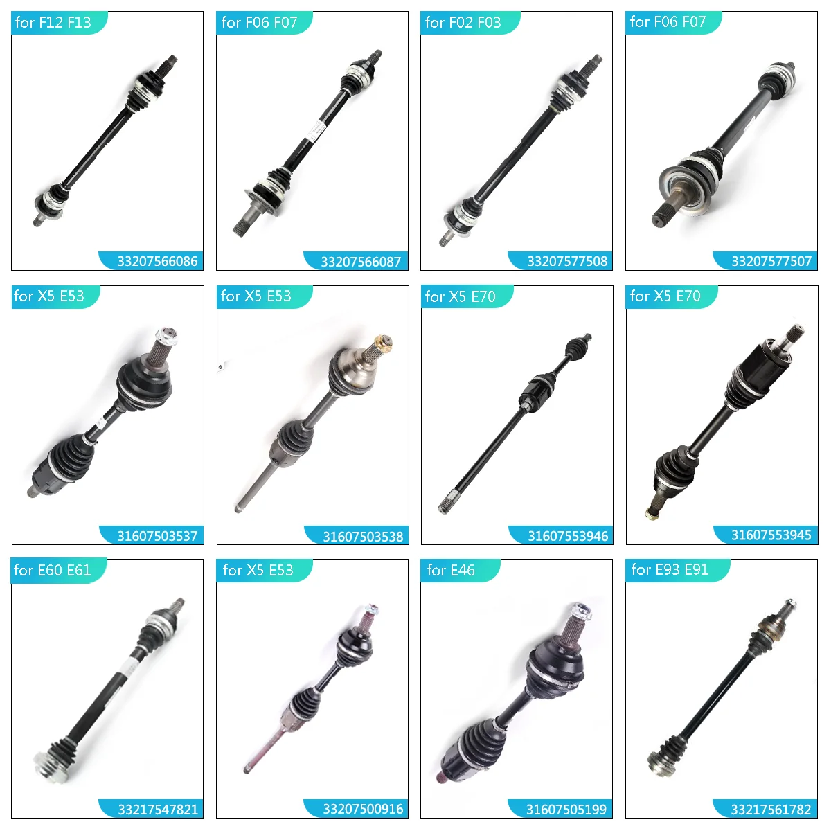 ShungTak Wholesale High Quality Car Auto Parts Front CV Axle Drive Shaft for Mini R52 R53 31607574850 31607514480