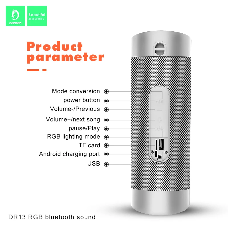 Ali Baba Hot Selling Wholesale DENMEN Ipx4 Outdoor Waterproof Super Quality Wireless Speaker Portable Music Audio Stereo Speaker