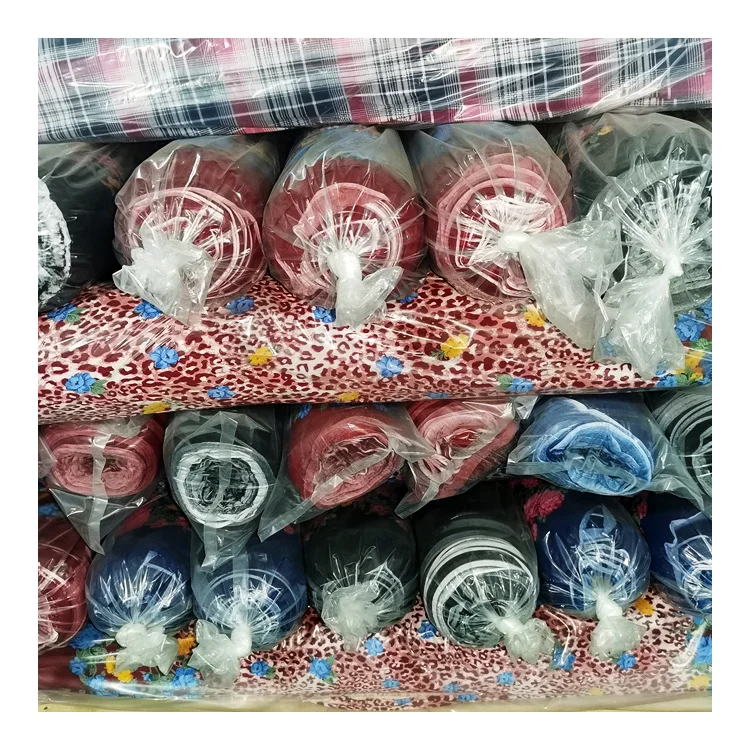 All goods are inspected apparel fabrics polyester knitted stock printing four-way stretch stock fabrics