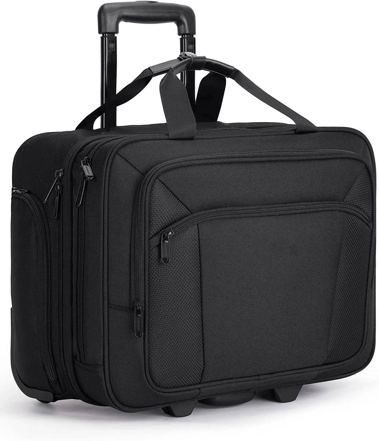 Rolling Laptop Bag Women Men Rolling Briefcase Fits 15.6 Inch Laptop Black 16 inch Rolling Travel Laptop Case