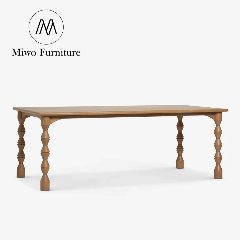 modern self color home furniture Country style Rectangle shape Roman column shape French solid wood dining room table and chair