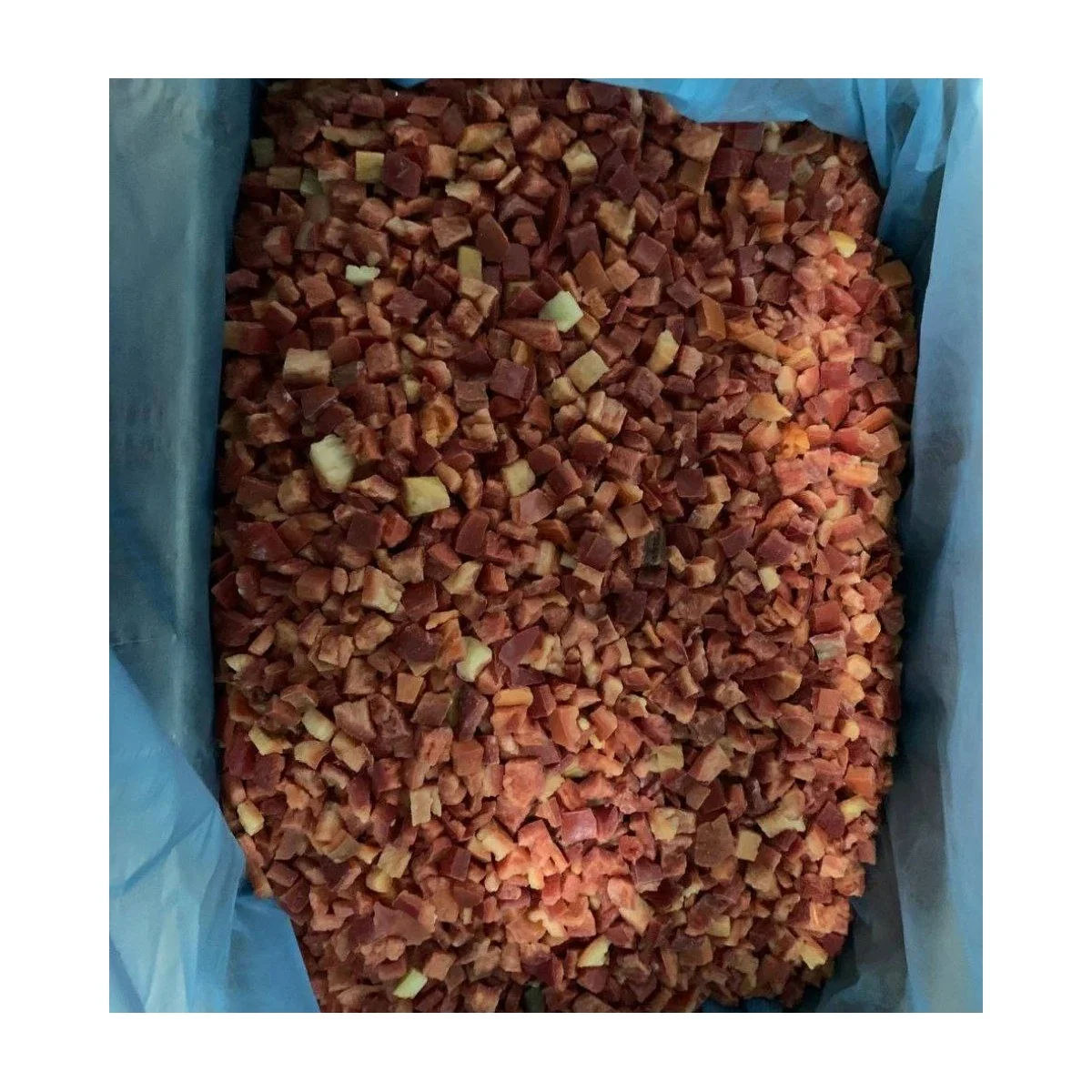 High quality 12 kg 10x10 mm frozen vegetables from Uzbekistan chopped red bell pepper pieces for food