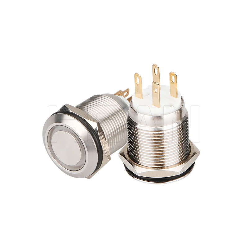 19mm stainless steel start stop electrical symbol switch mechanical push button lock