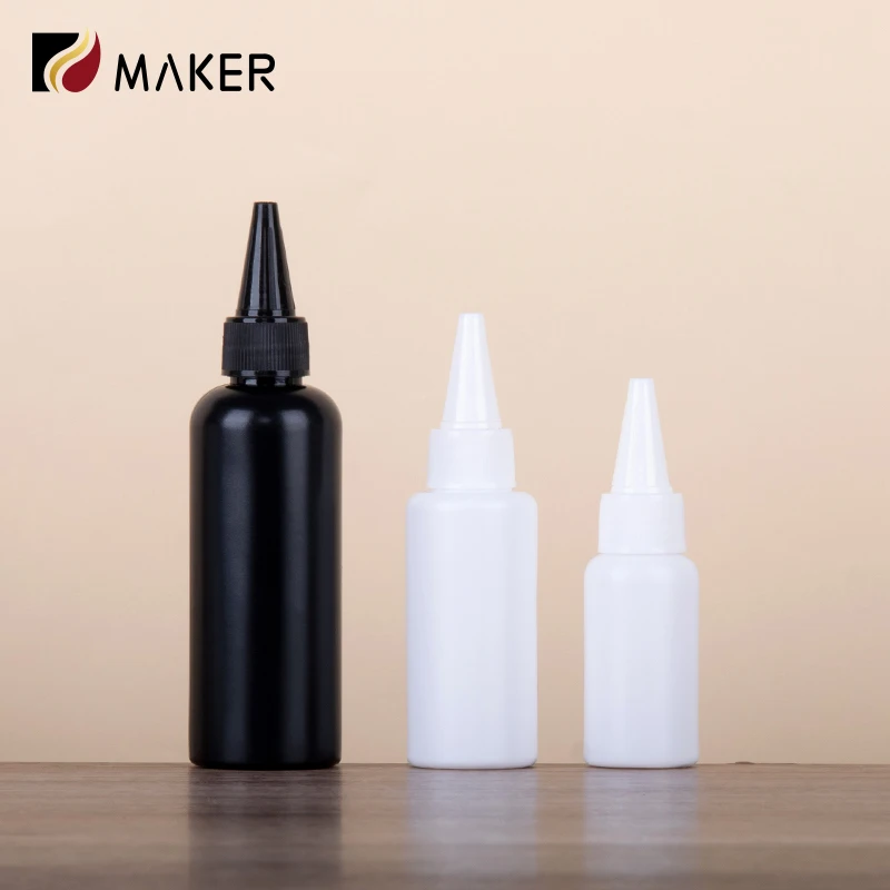 Wholesale black needle tip plastic AB PE glue UV drop glue light resistant nail polish glue cosmetic packaging squeeze bottle