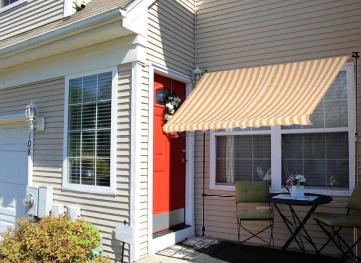 Promotional Wholesales Clamp Awning Balcony Awning Retractable Outdoor Patio Garden Sun Shade Shelter Awning manual retractable