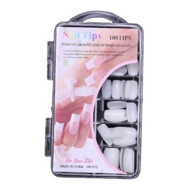 
transparent full paste half paste French white practice nails natural fake nail patch Nail Box Armor Tablets 