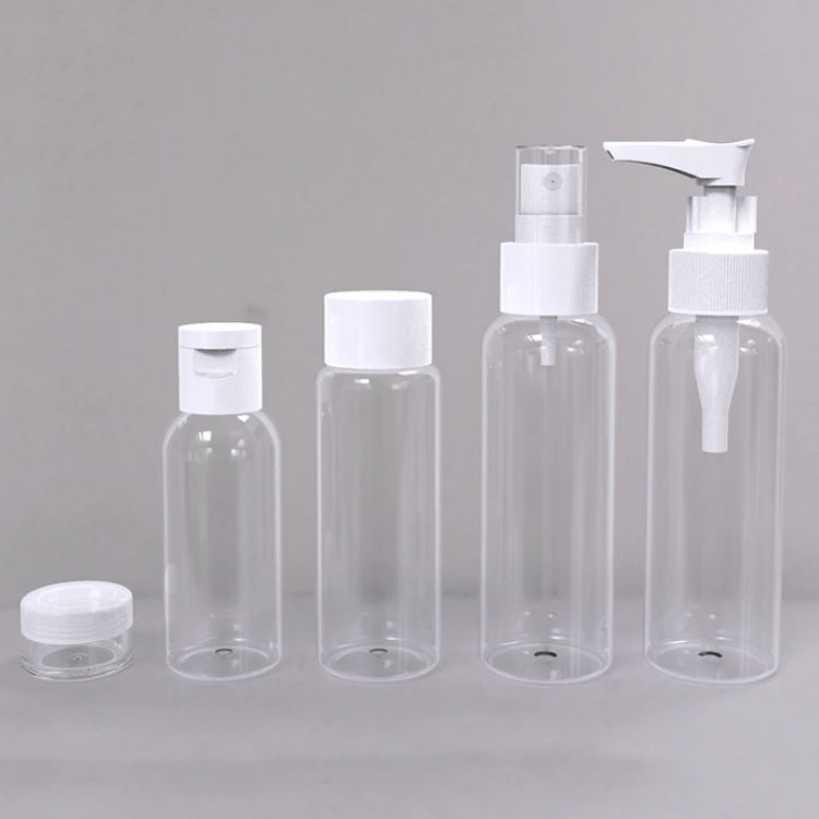 30ml - 500ml 1oz 2oz 4oz 5oz 8oz Bullet Round Shape Transparent Squeeze Plastic Bottles With White Black Flip Disc Caps