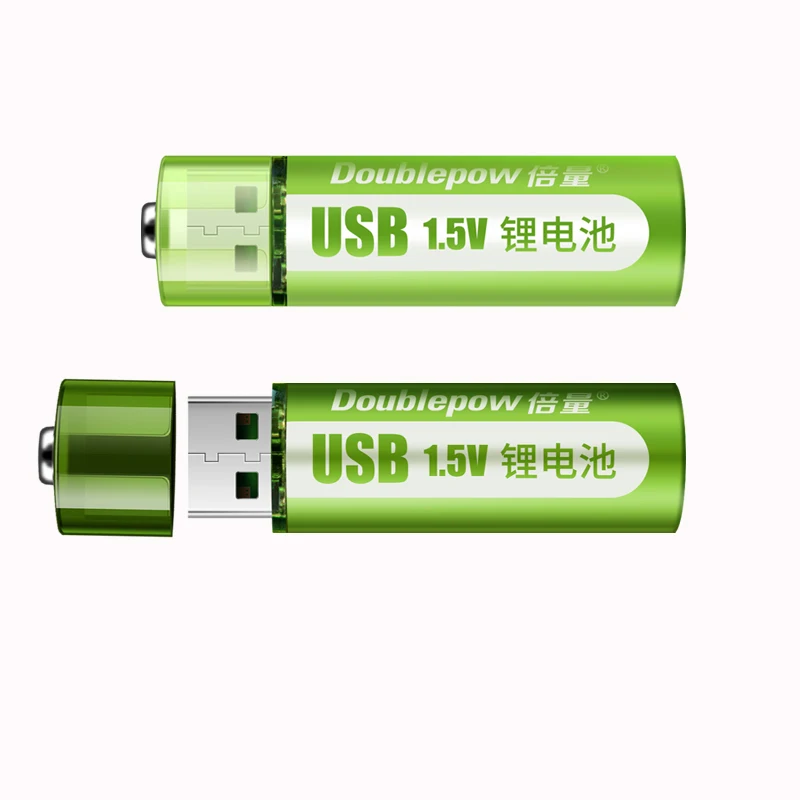 Doublepow 1.5V 1800mWh Lithium Ion Battery Rechargeable AA 1800mWh Cylindrical USB Charger 1.5V Battery