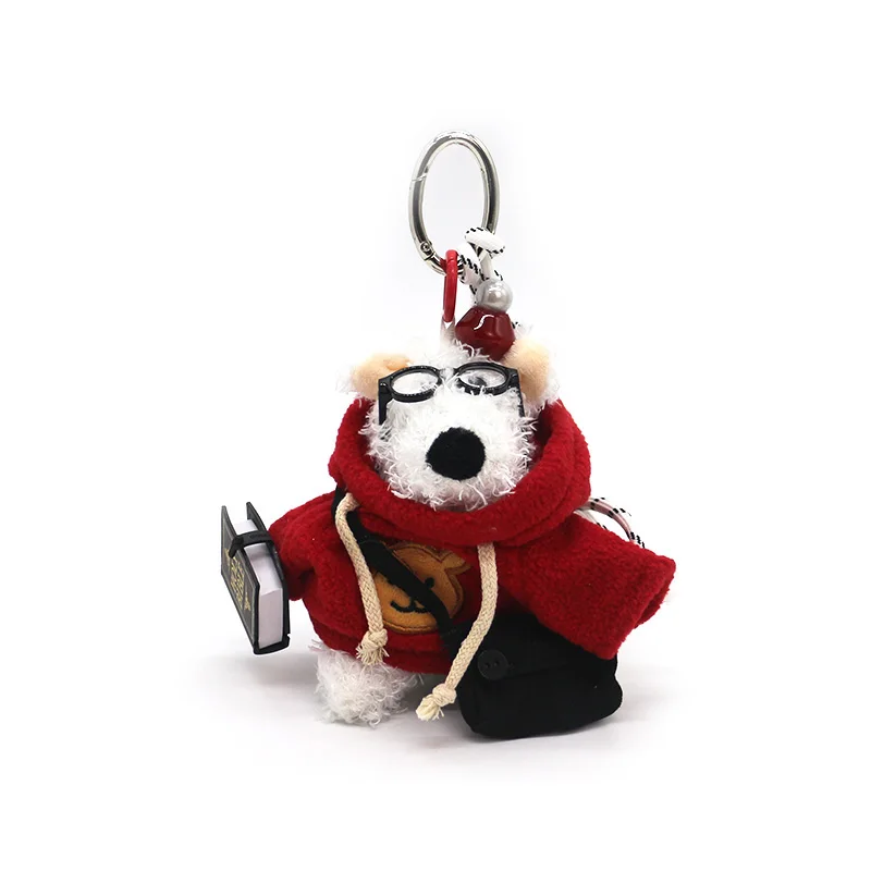 Red sweater bible puppy keychain pendant cute doll book bag charm couple small gifts wholesale