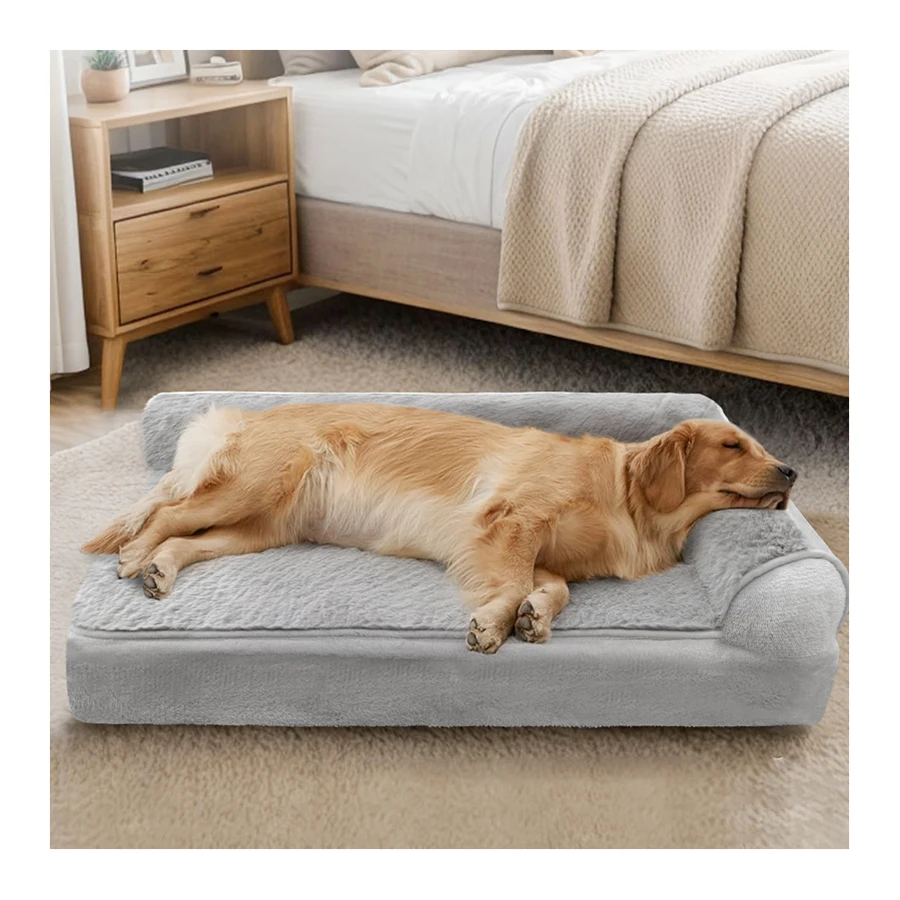 Washable Puppy Sleeping Bed Comfortable Long Plush Pet Dog Sofa Mat Dog Cushion