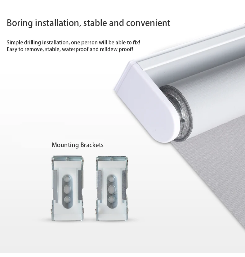 
For office home school bathroom 100% Blackout Roller Shades Custom Waterproof Fabric cordless sunscreen roller window blinds 