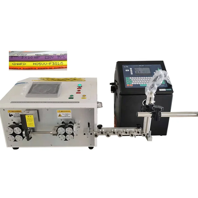 EW 05A P Automatic Cable wire cutting stripping printing machine electrical wire printing machine cable inkjet marking machine