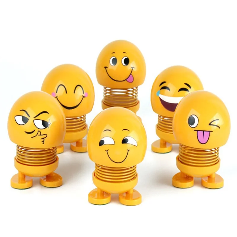Funny Decoration Accessories Shining Shaking Head Spring Dancing Dolls Shaking Head spring doll toy mini Toy