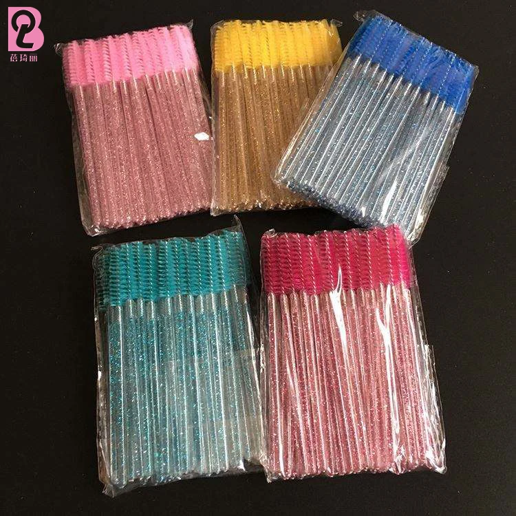 Beiqili 2,500 PCS/Carton Wholesale Disposable Eyelash Extension Lash Brush Applicators Eyelash Brow Eyebrow Spoolie Applicators