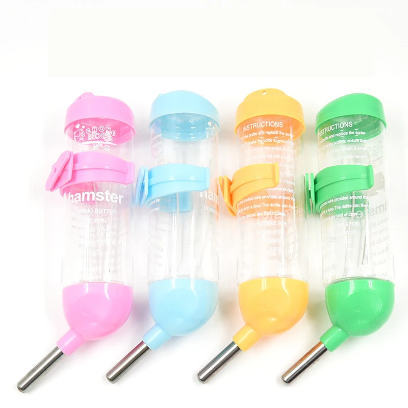 Plastic Hamster Drinker Water Bottle Dispenser Hanging Pet Guinea Feeder Rabbit Drinking Dispenser