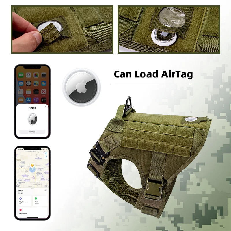 Adjustable Padded Heavy Duty Nylon Hunting Macrame Training Military Tactical Dog Collar Harness Set Vest And Leash