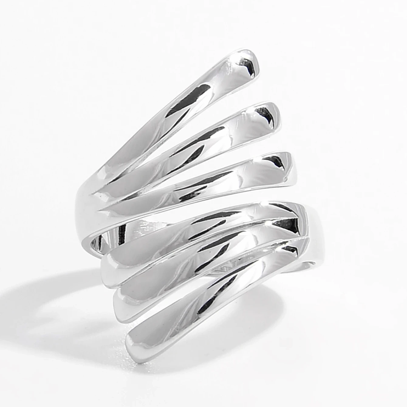 Chunky 925 Sterling Silver Six Layer Cross Open Adjustable Rings For Women Girl Fashion Jewelry Gifts