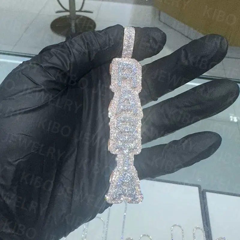 New Design Fashion Jewelry Pendants Charms Custom Moissanite Pendant 925 Silver Iced Out Moissanite Diamond Pendant For Men