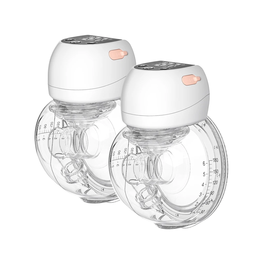 Food grade Baby feeding wireless double electric portable wearable milk extractor hands free breast pump