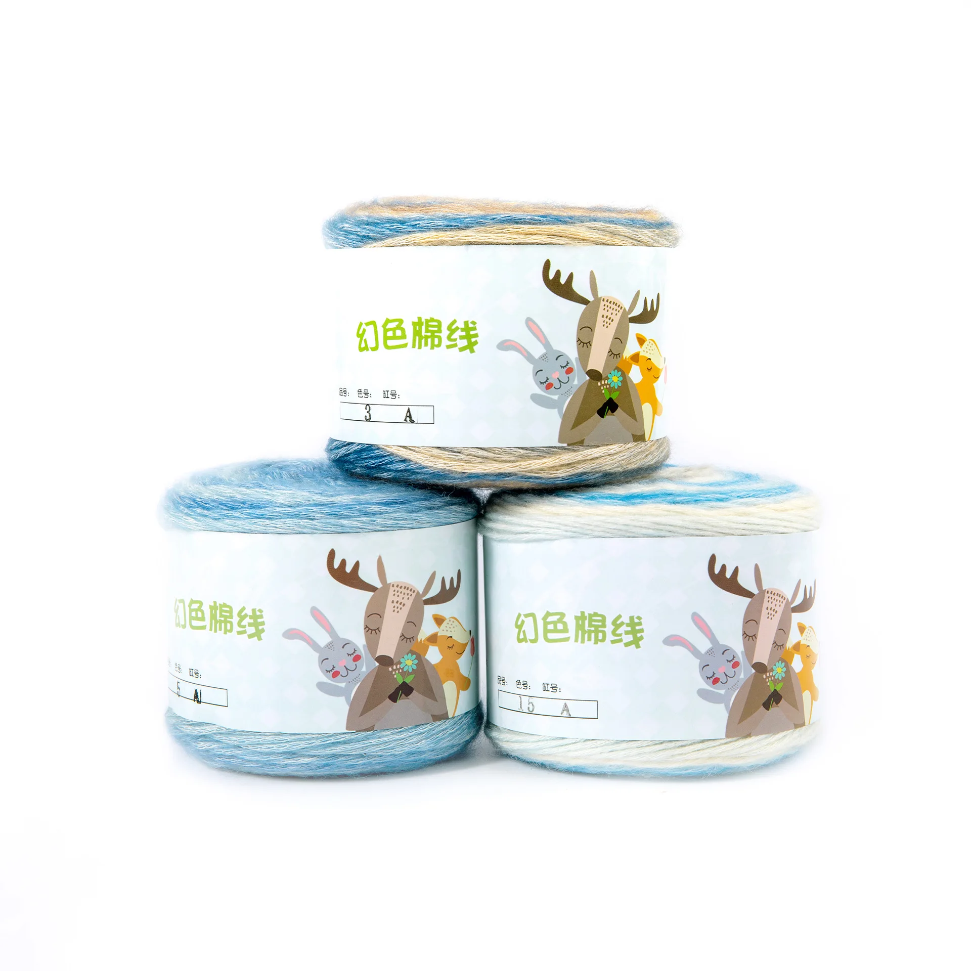 
Popular Rainbow Cake Thread Sprayed Cotton Blended Yarn for DIY Knitting and Crocheting 