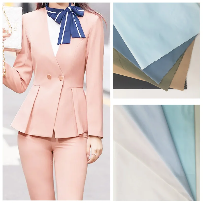 125gsm 65% Cotton 35% Polyester Lightweight Twill CVC Woven Fabric Shirts Suits Skirts Uniforms Vests Dyed Pocket Lining