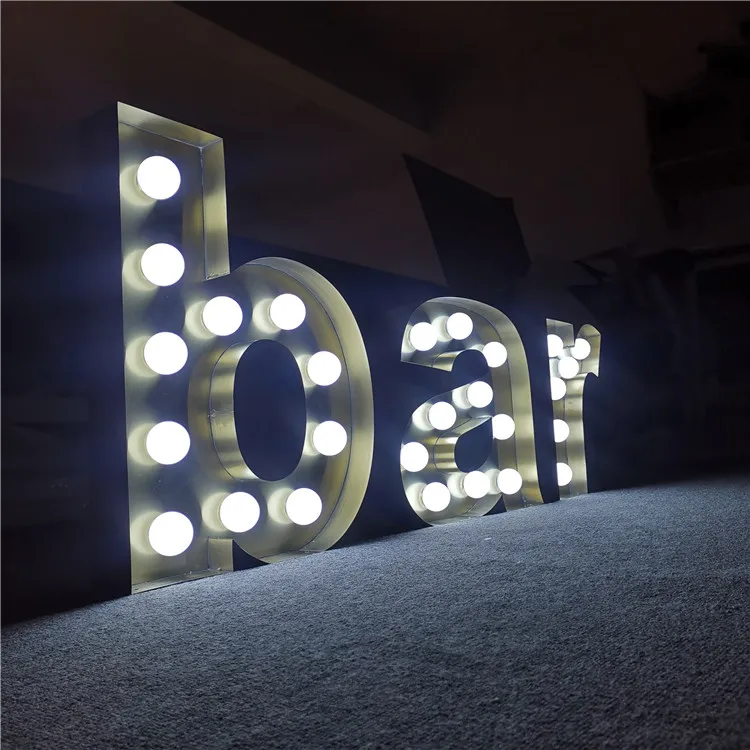 led metal letters vintage 3D led light up marquee letters