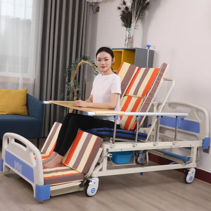 nursing bed folding geriatric manual 3 crank hospital medical elderly nursing bed for sale