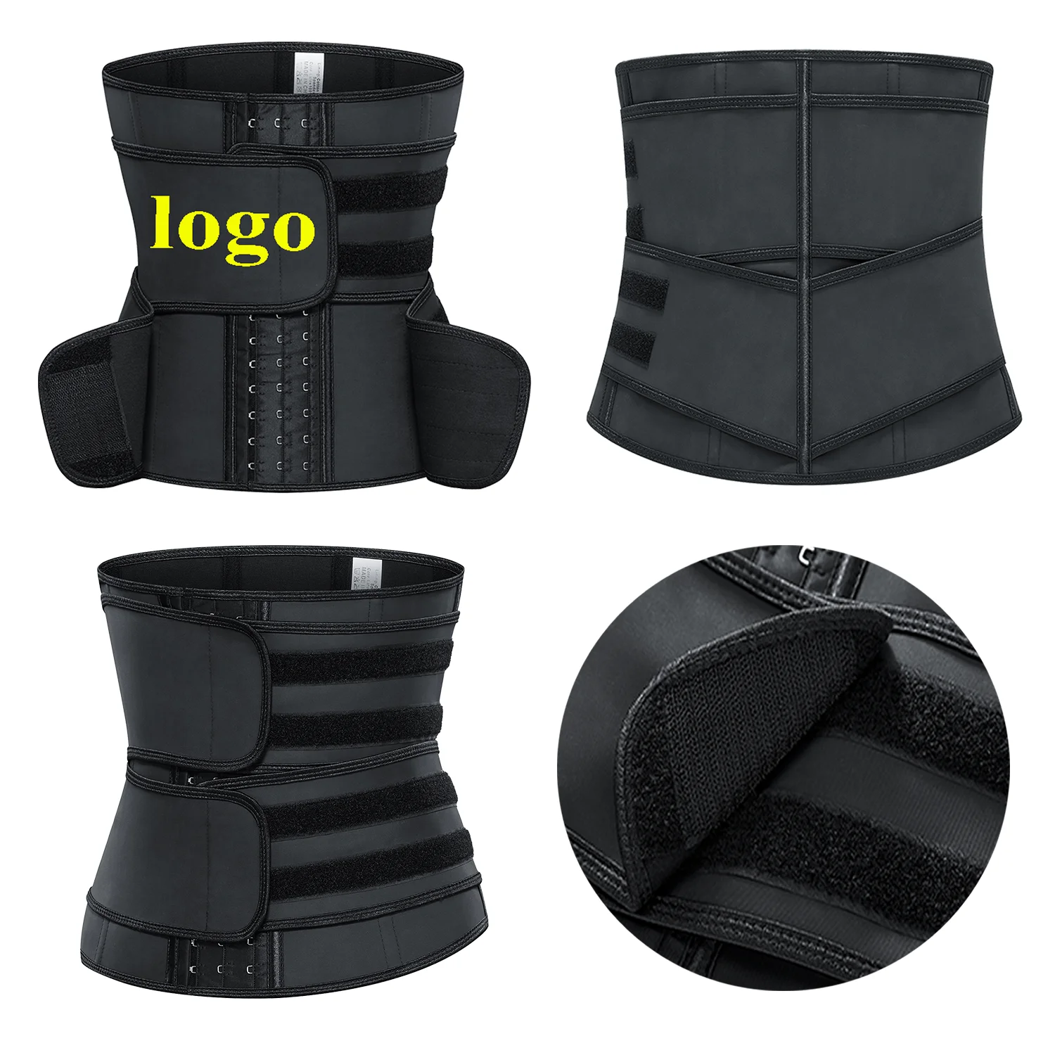 XiHeLe Sweat Custom Logo Waist Trimmer Belt 3 Strap Latex Waist Trainer Ladies Waist Belts Woman