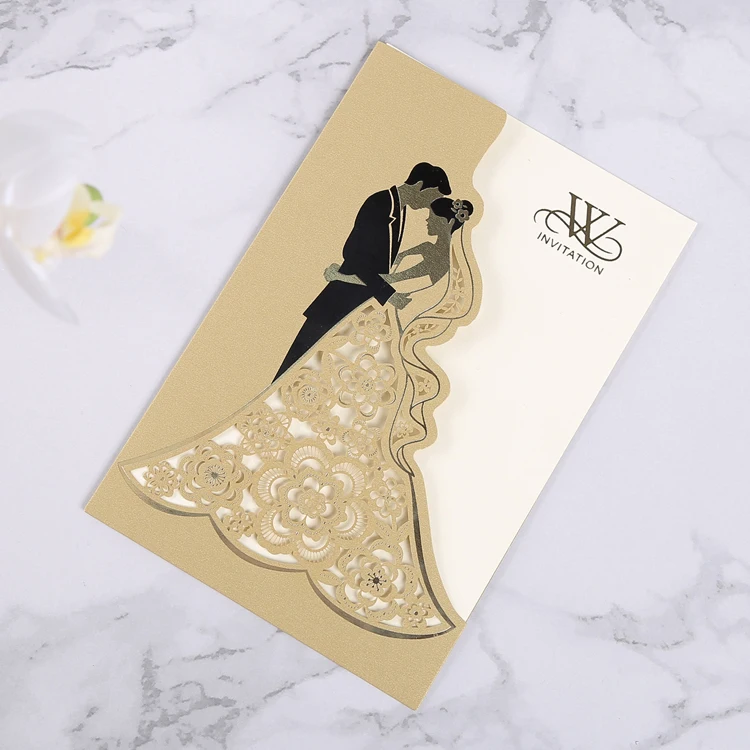 
Elegant / romantic wedding card classic beach wedding invitations 