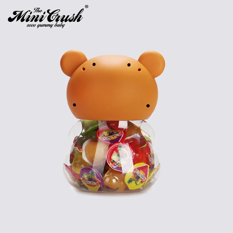 Bear toys jar with assorted fruit flavor coconut mini gelatina