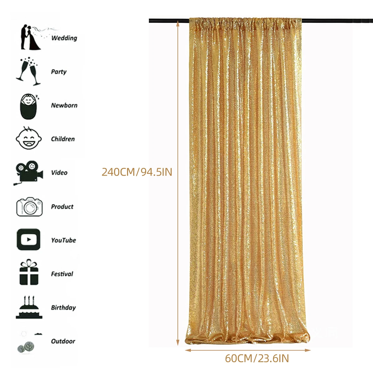 Hot Sale Sequins Backdrop Birthday Party Background Decoration Wedding Glitter Embroidery Stage Decoration Curtains