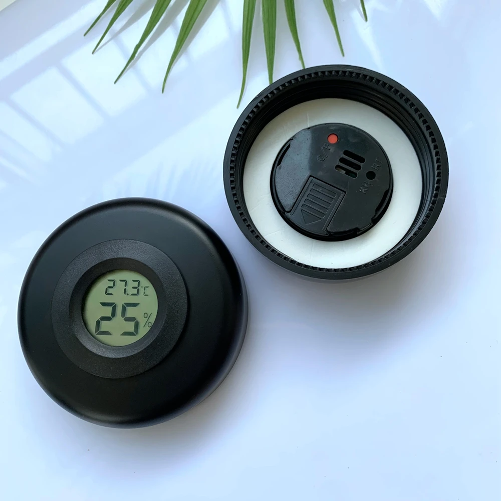 Hygrometer moisture Thermometer cover 500g 80g 50g 1000ml 16oz Hay drugs flower jar with black glass bottle jar