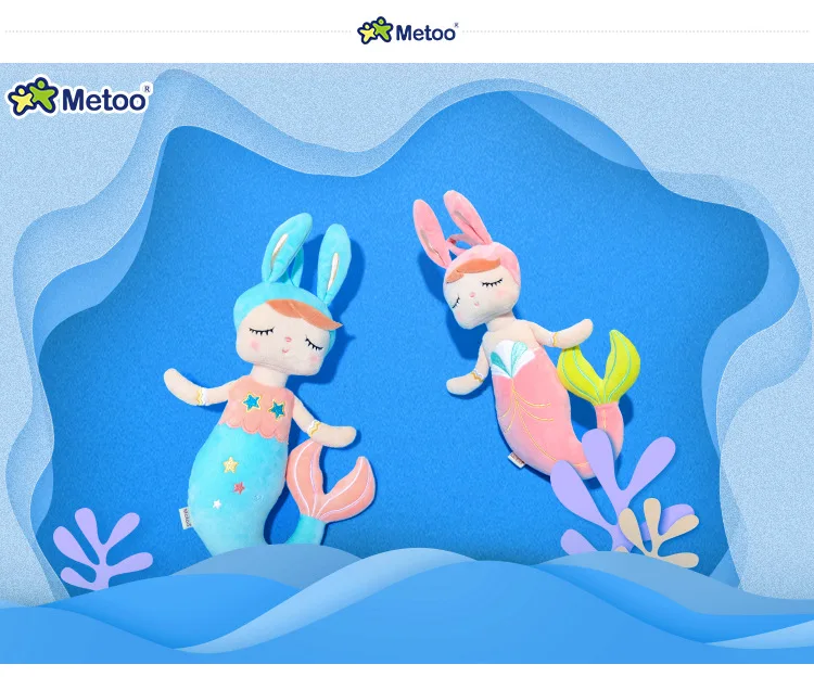 2019 New Style  Plush girls Dolls Lovely Metoo Plush Angela with mermaid tail toy