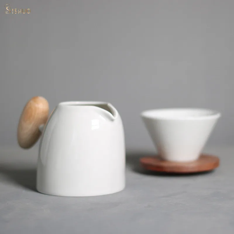 500ML Pink White Gray Colors Porcelain Sharing Pot Ceramic Coffee Filter Cup