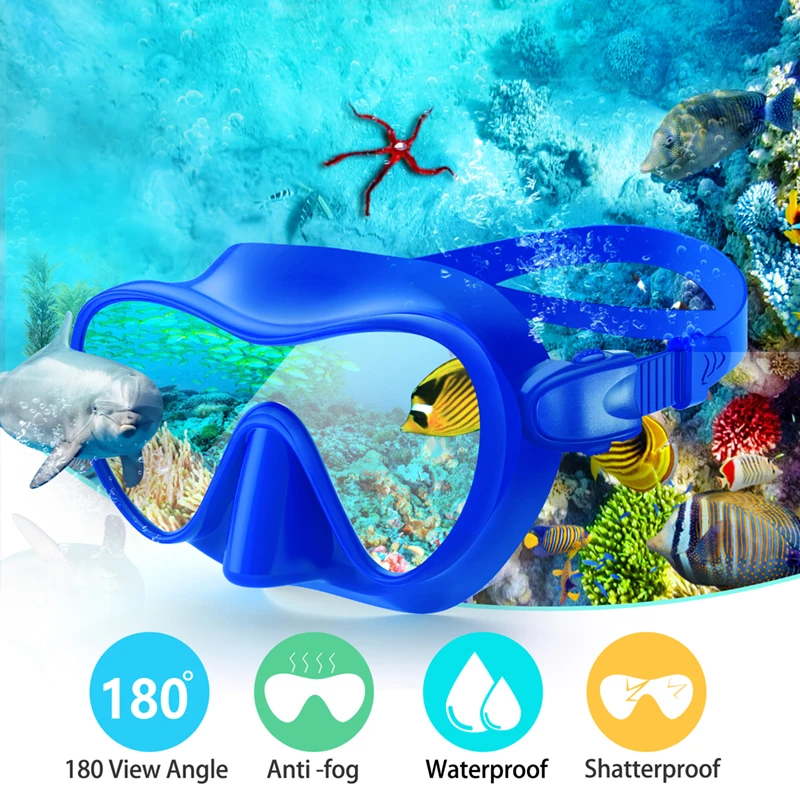 Adult Scuba Diving Mask Snorkel Diving Equipment Goggles Anti Fog Frameless Diving Mask Underwater Prescription Snorkeling Mask