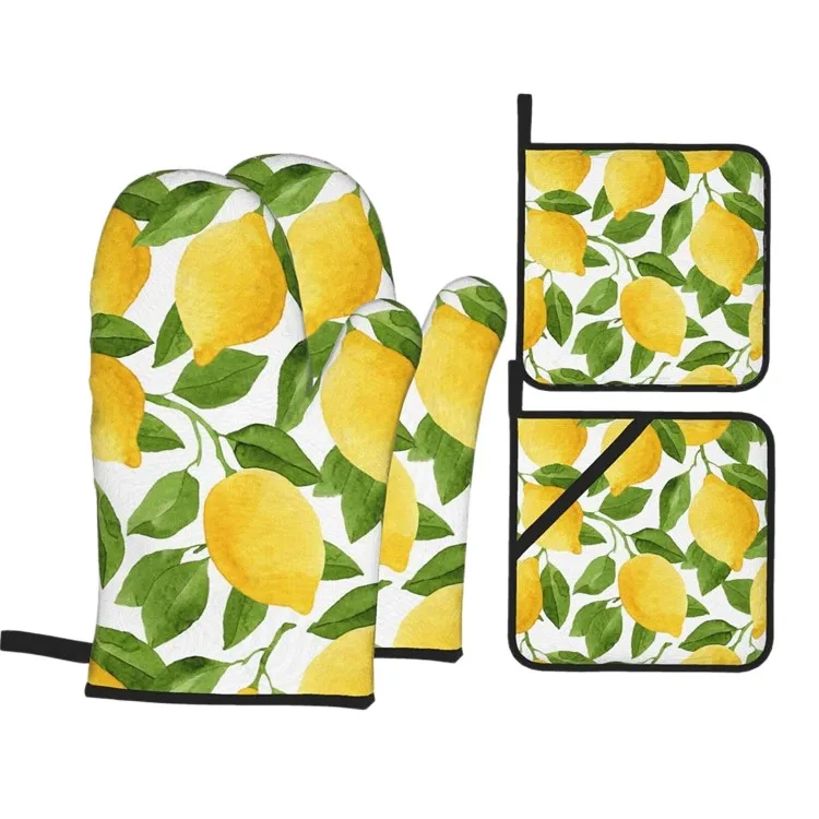 Custom Print Microwave Wholesale Cotton Double Oven Mitten Sublimation Pot Holders For Kitchen