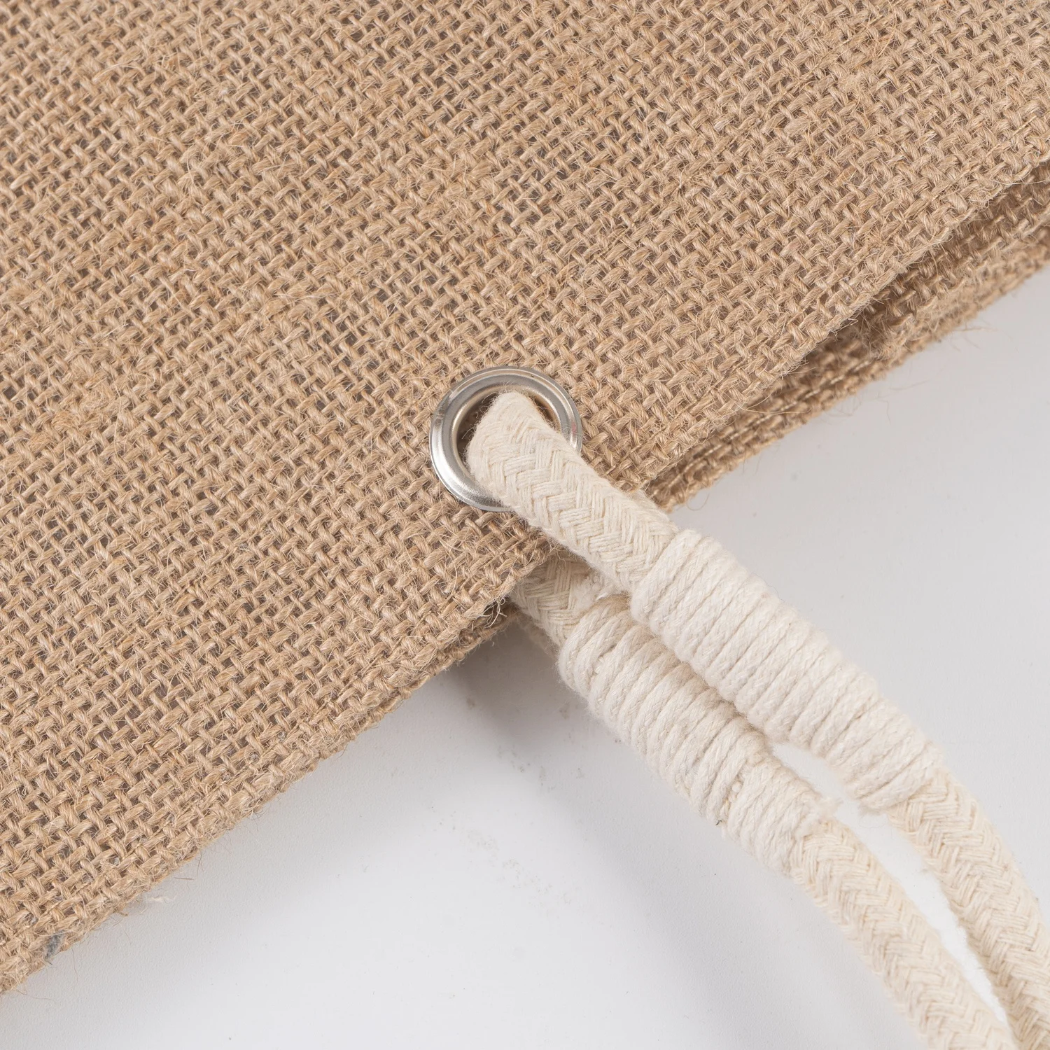 Eco-Friendly Jute Bag Custom Coated Linen Shopping Bag Beach Canvas tote bag for women With button