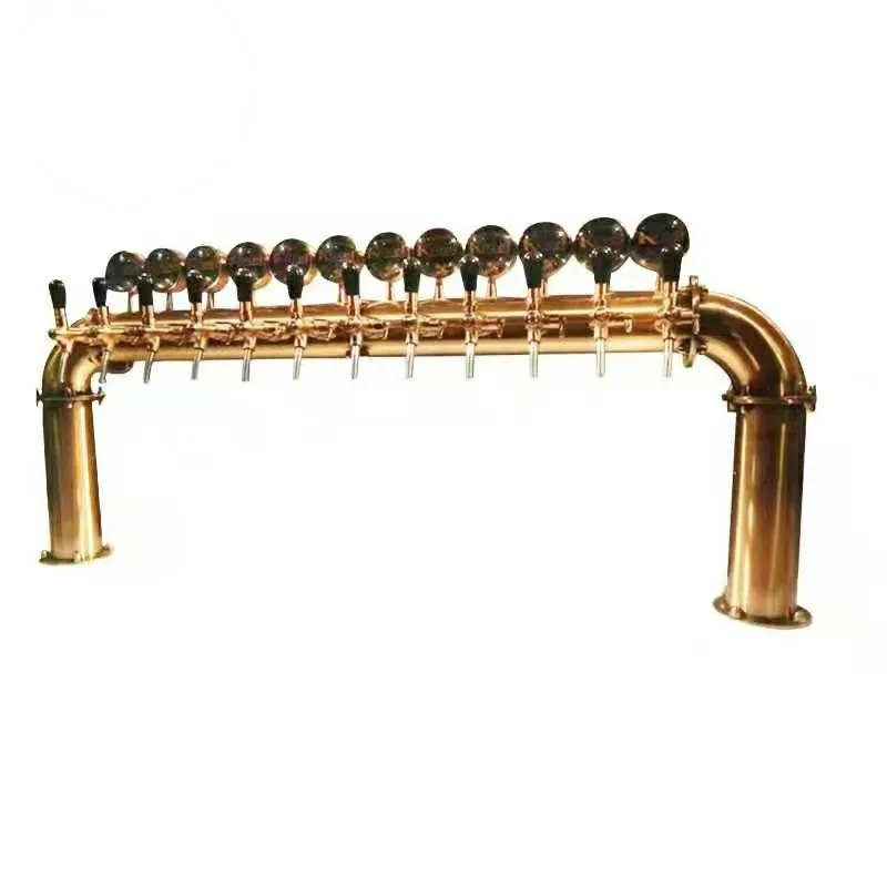 stainless steel 12 tap beer tower with flow control taps