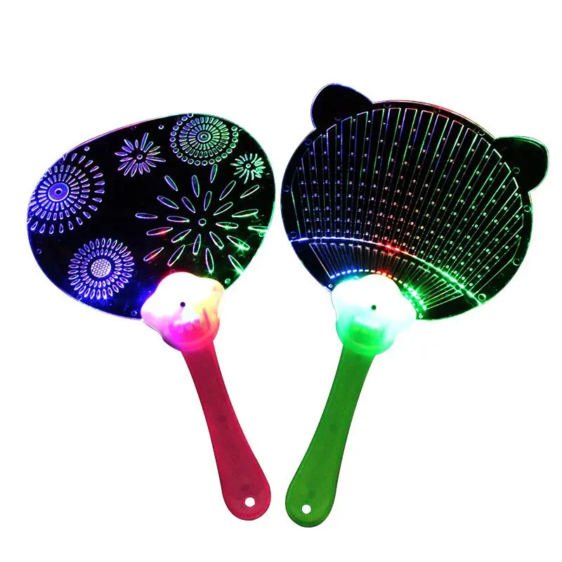 Wholesale 8 Styles Led flashing hand Fan  amazing kids light up Toys For party or big event