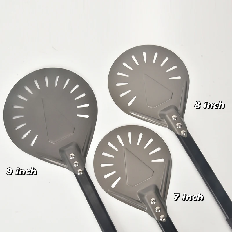 7/ 8/ 9 дюймовая лопатка для пиццы алюминиевая Лопата короткий инструмент силиконовая ручка твердое покрытие