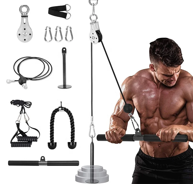 MJ Fitness Weight Lifting Heavy Duty DIY Fitness Lift Pulley Cable System